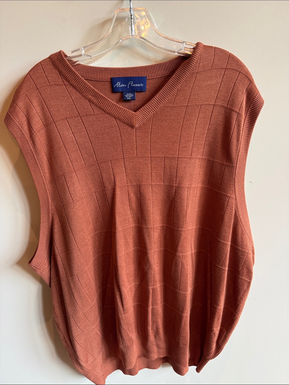 Alan Flusser Women's Rust V-Neck Sweater Vest